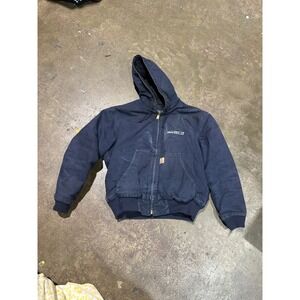 Carhartt OJ0140-M Navy Blue Loose Fit Duck Active Jacket Quilted Lined Mens L